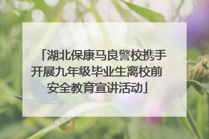 湖北保康马良警校携手开展九年级毕业生离校前安全教育宣讲活动